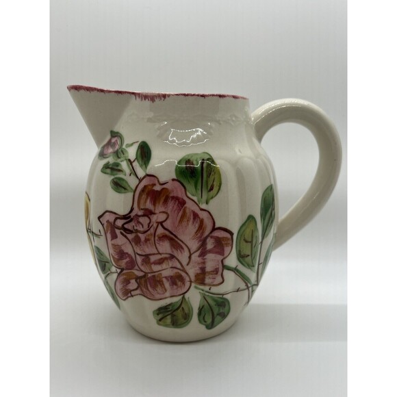 Southern Potteries Blue Ridge Erwin Rose Pitcher, Virginia Style 6 Inch Jug - Picture 12 of 16